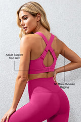 Power™ Adjustable Cross-Back Sports Bra | High-Impact Bounce Control Without Flattening for Running, HIIT & Training