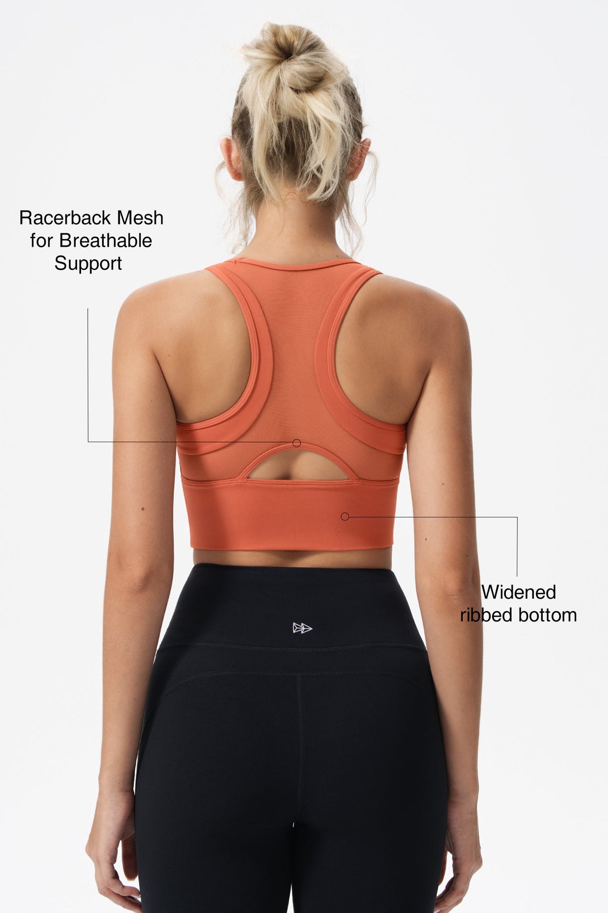 Echo™ Deep V-Neck Mesh Longline Padded Yoga Bra | Women's Light Support Sports Bra