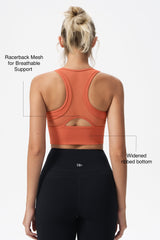 Echo™ Deep V-Neck Mesh Longline Padded Yoga Bra | Women's Light Support Sports Bra