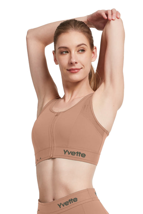 Echo™ Breathable Zip-Front Sustainable High-Support Bra | High-Impact Support Best For Running, HIIT & Training