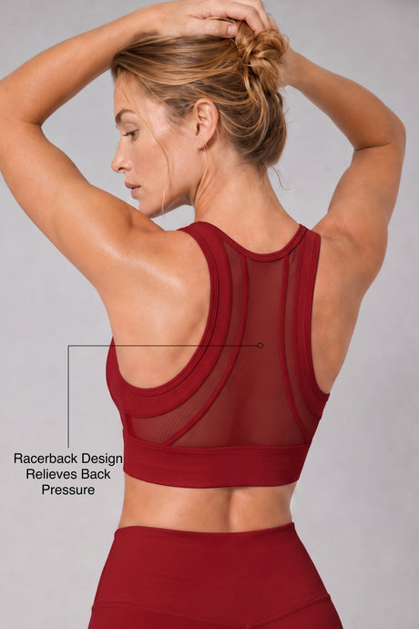 Sculpt™ Zip-Front Full-Back Mesh Racerback Sports Bra | High-Impact Support for Running, Gym & Training