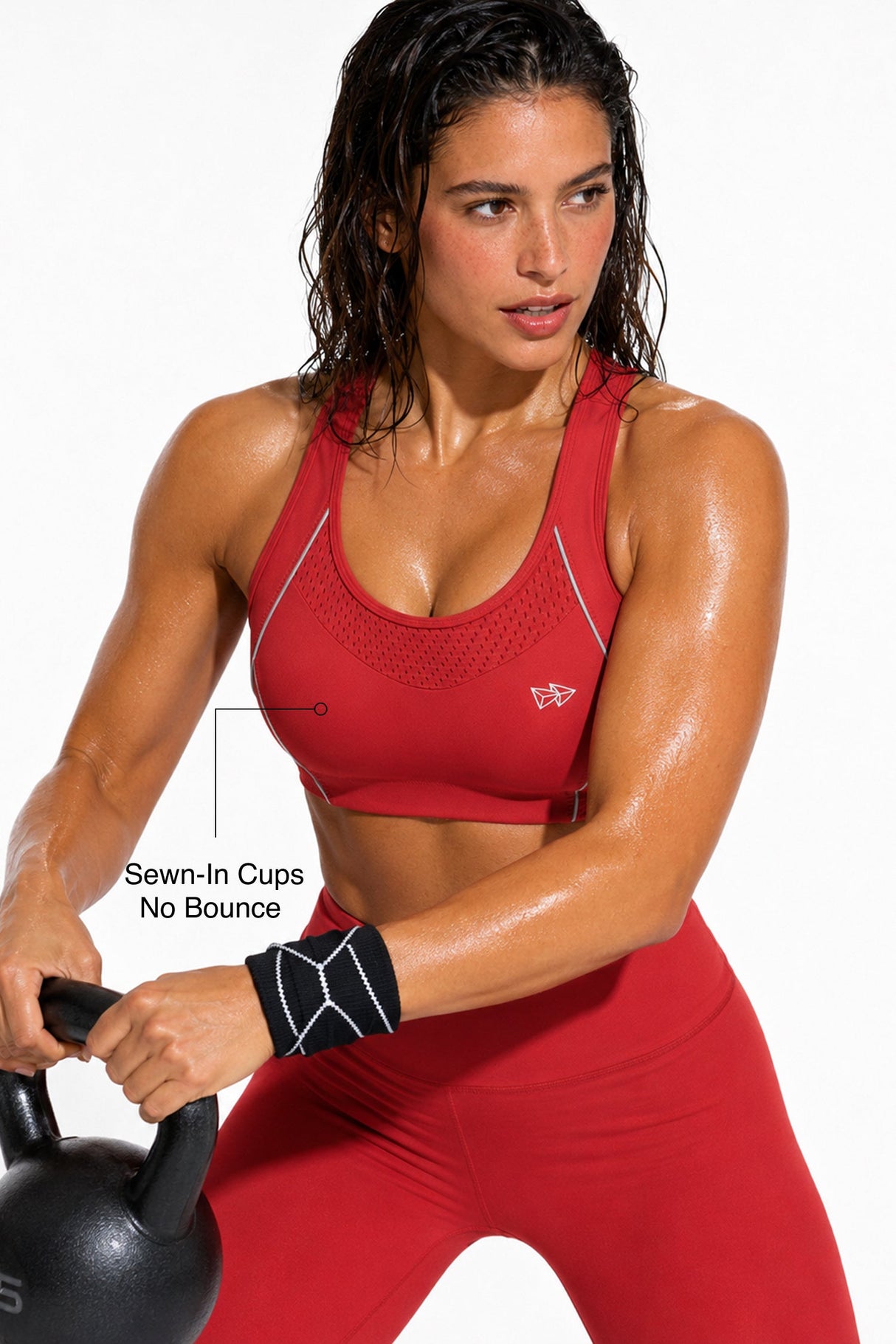 Sculpt™ Racerback Full-Coverage Breathable Sports Bra | High Support with Bounce Control & Mesh for Running, HIIT & Training