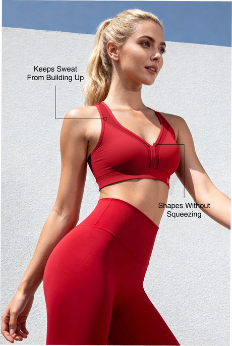 Power™ Adjustable Cross-Back Sports Bra | High-Impact Bounce Control Without Flattening for Running, HIIT & Training