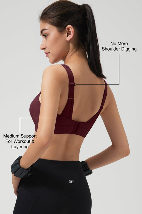 Shift™ Adjustable-Strap Sustainable Sports Bra | Medium Support with Breathable Mesh for Running, HIIT, Yoga & Training