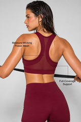 Enfold™ Front-Zip Breathable Racerback Sports Bra | High-Impact Support for Running, HIIT & Training