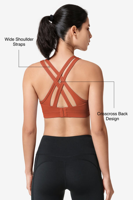 Power™ Cross Back Padded Running Bra | Women's High Support Sports Bra