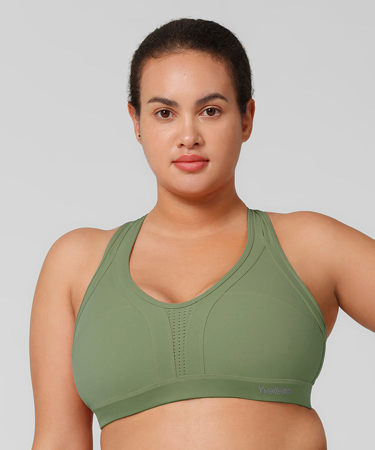 Yvette Sports Bra Plus Size Adjustable - High Medium Palestine