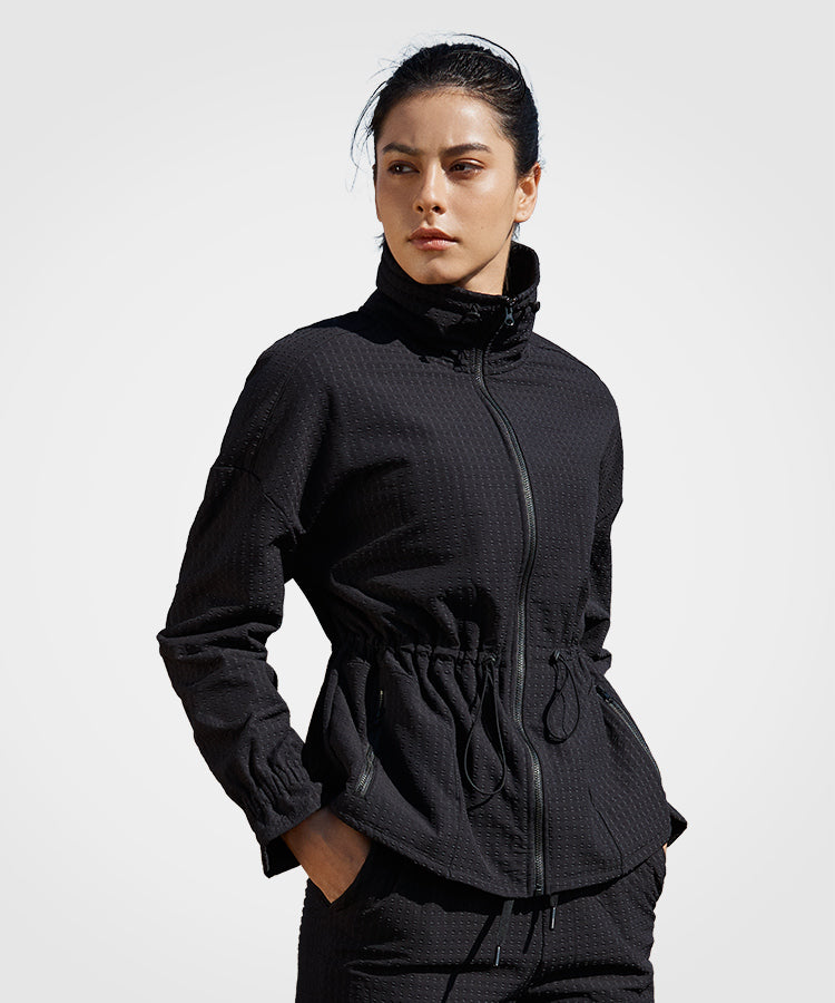 Shift Textured Drawstring Waist Jacket | Women's Sports Jacket
