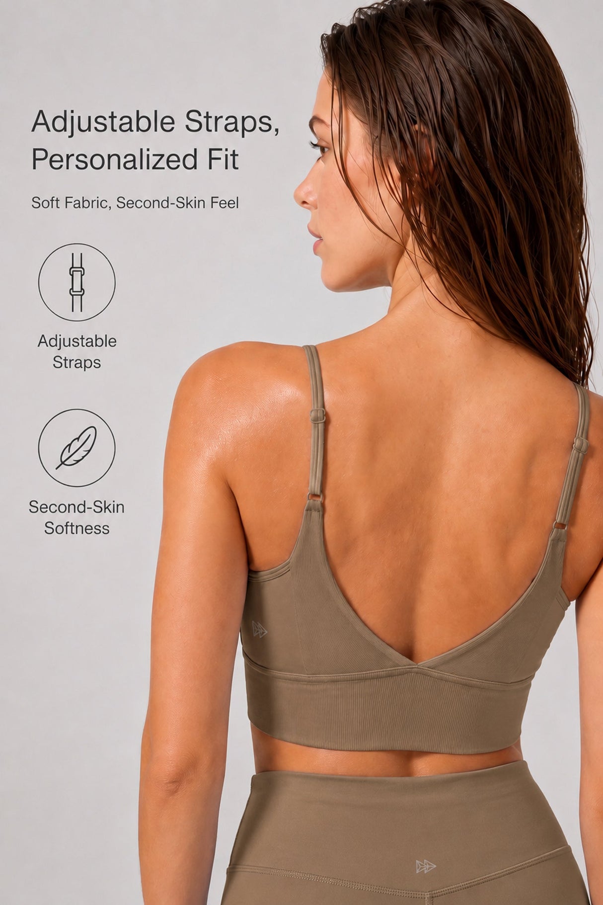 Echo™ V-Neck Ribbed Padded Yoga Bra | Women's Light Support Sports Bra