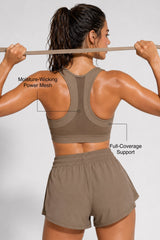 Enfold™ Front-Zip Breathable Racerback Sports Bra | High-Impact Support for Running, HIIT & Training