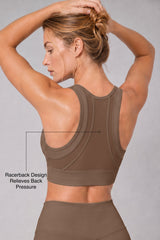 Sculpt™ Zip-Front Full-Back Mesh Racerback Sports Bra | High-Impact Support for Running, Gym & Training