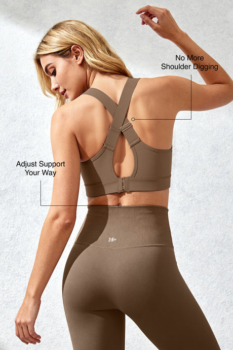Power™ Adjustable Cross-Back Sports Bra | High-Impact Bounce Control Without Flattening for Running, HIIT & Training