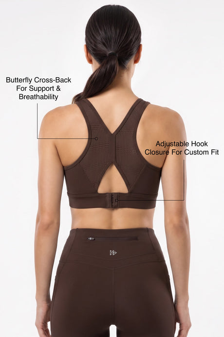 Power™ Breathable Panel With Adjustable Support Sports Bra | High Support for Running, HIIT & Training