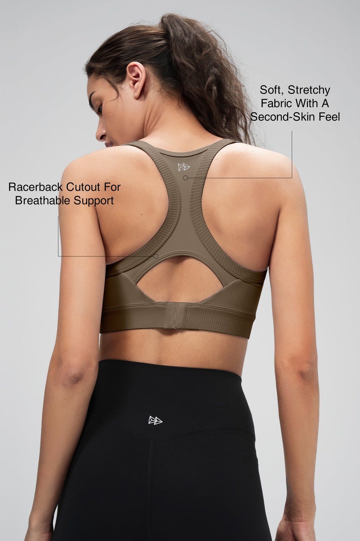 Shift™ Ribbed Sewn-in Pads Racerback Running Bra | Women's High Support Sports Bra