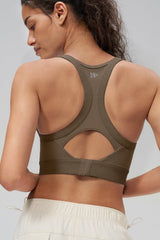 Shift™ Ribbed Sewn-in Pads Racerback Running Bra | Women's High Support Sports Bra