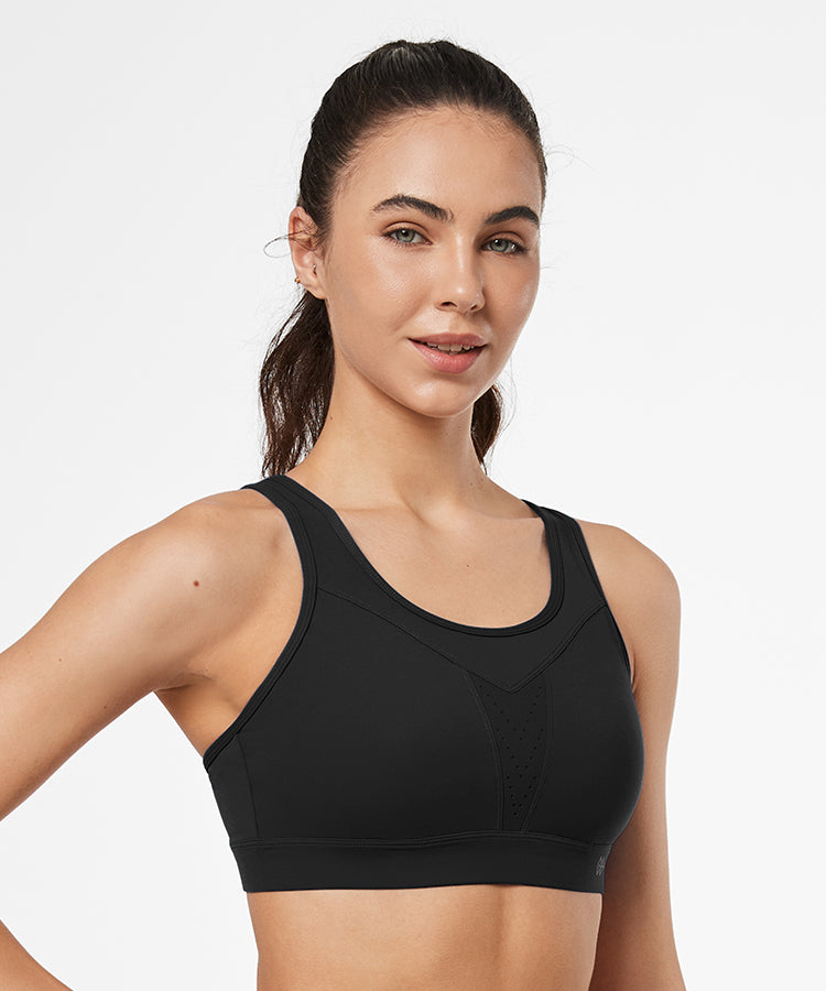 Echo Perforated Adjustable Straps Padded Running Bra