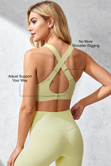Power™ Adjustable Cross-Back Sports Bra | High-Impact Bounce Control Without Flattening for Running, HIIT & Training