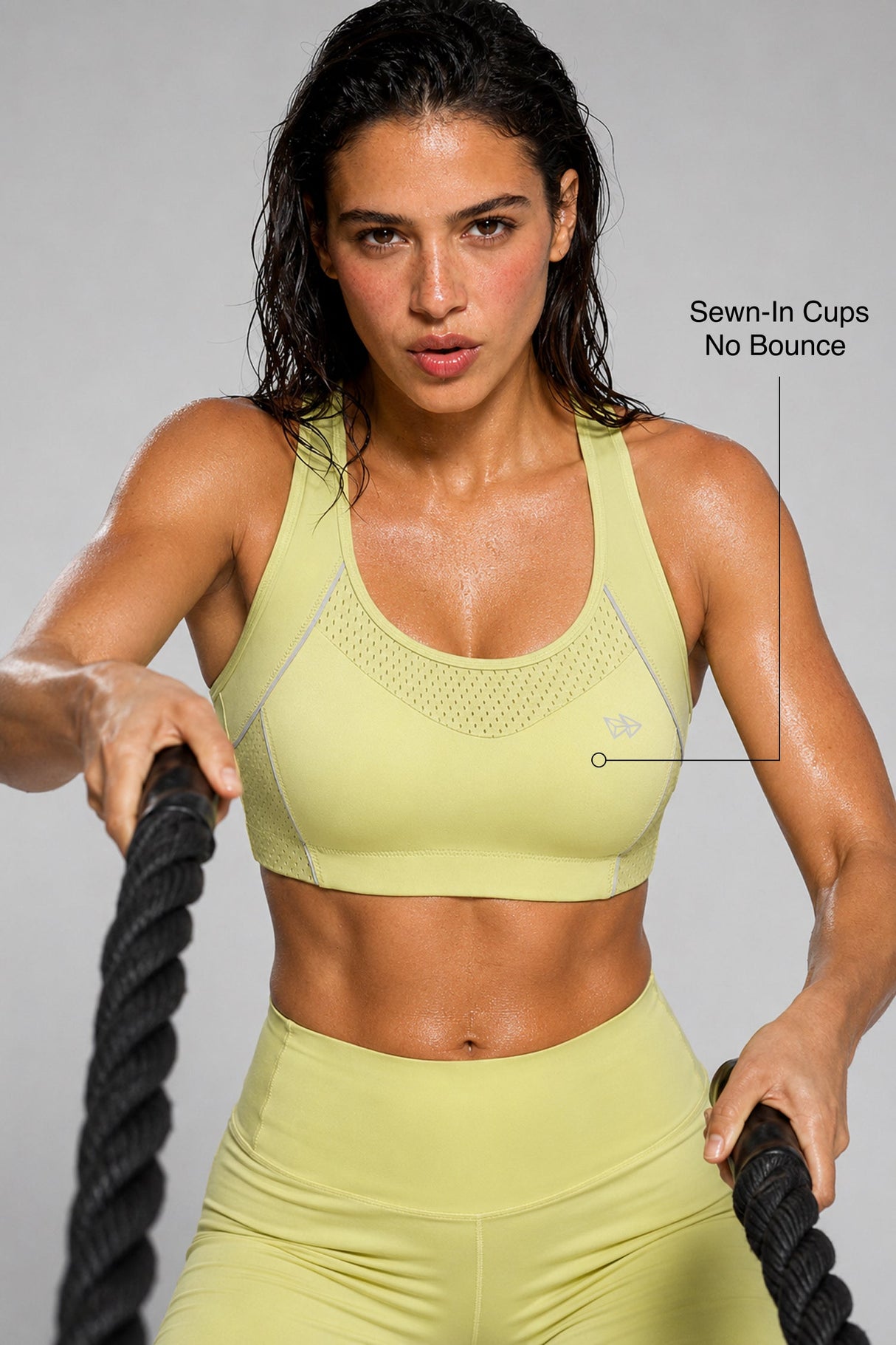 Sculpt™ Racerback Full-Coverage Breathable Sports Bra | High Support with Bounce Control & Mesh for Running, HIIT & Training