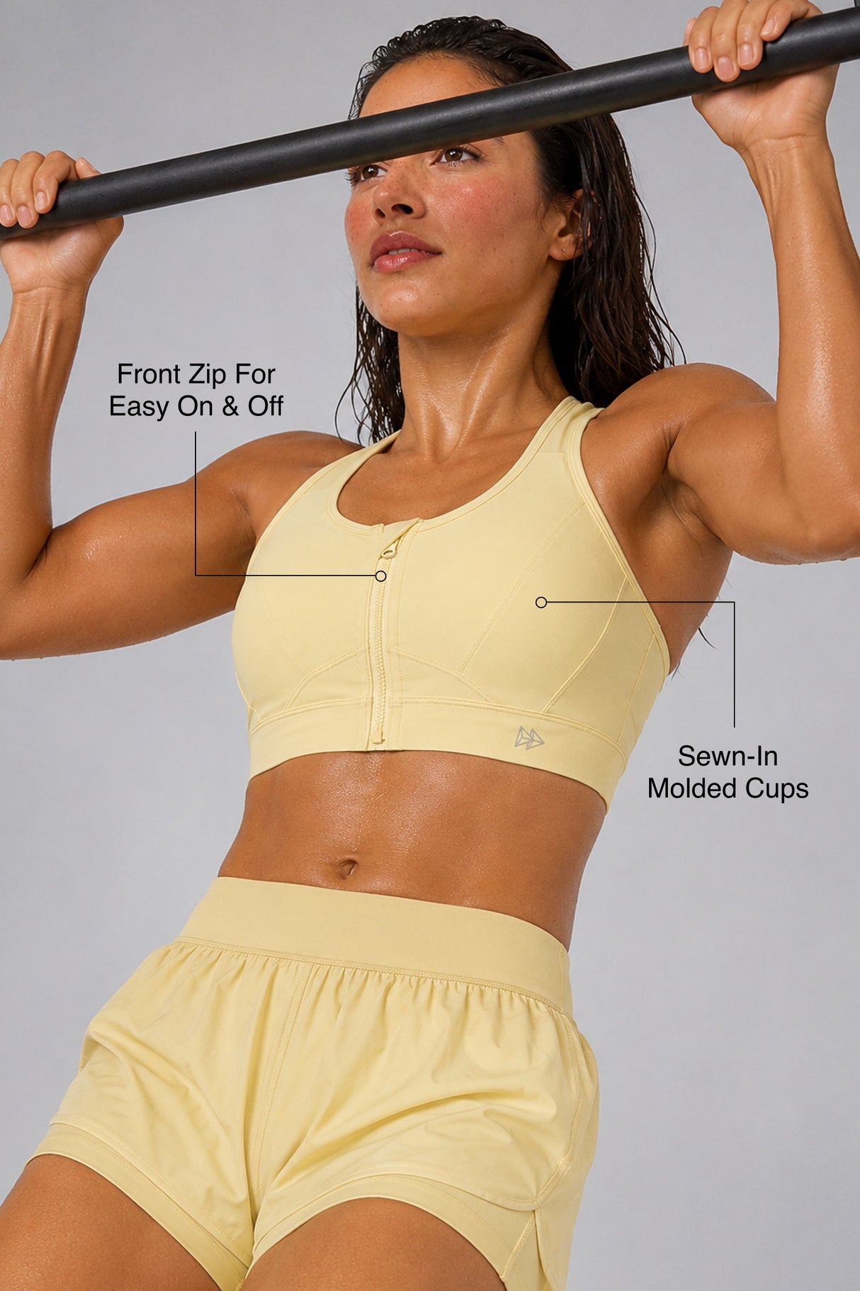 Enfold™ Front-Zip Breathable Racerback Sports Bra | High-Impact Support for Running, HIIT & Training