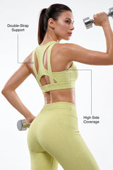 Power™ Racerback Double-Strap Jacquard Sports Bra | High-Impact Support with Full Coverage for Running, HIIT, Yoga & Training