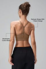 Anywhere™ Y-Back Design Sewn-in Pads Yoga Bra | Women's Light Support Sports Bra