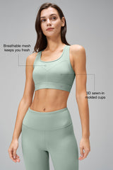 Power™ Front Mesh Arched Cutout Cool Sports Bra | Women's High Support Sports Bra
