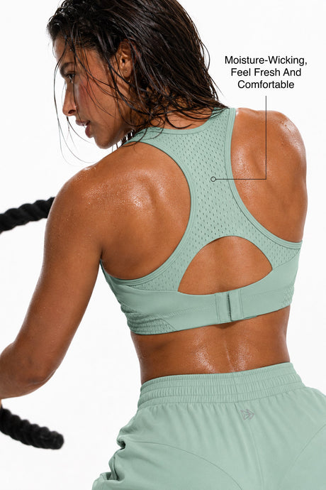 Sculpt™ Racerback Full-Coverage Breathable Sports Bra | High Support with Bounce Control & Mesh for Running, HIIT & Training