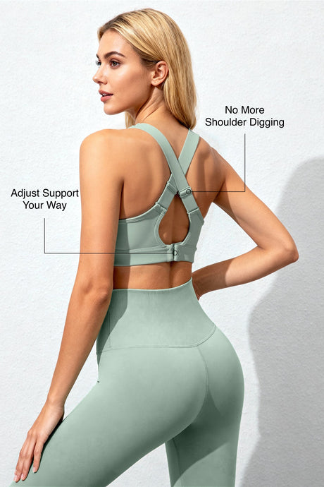 Power™ Adjustable Cross-Back Sports Bra | High-Impact Bounce Control Without Flattening for Running, HIIT & Training