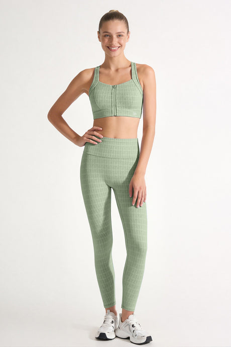 Power™ Jacquard Pattern No Front Seam High-Rise Running Leggings 25inches | Women's High Support Leggings