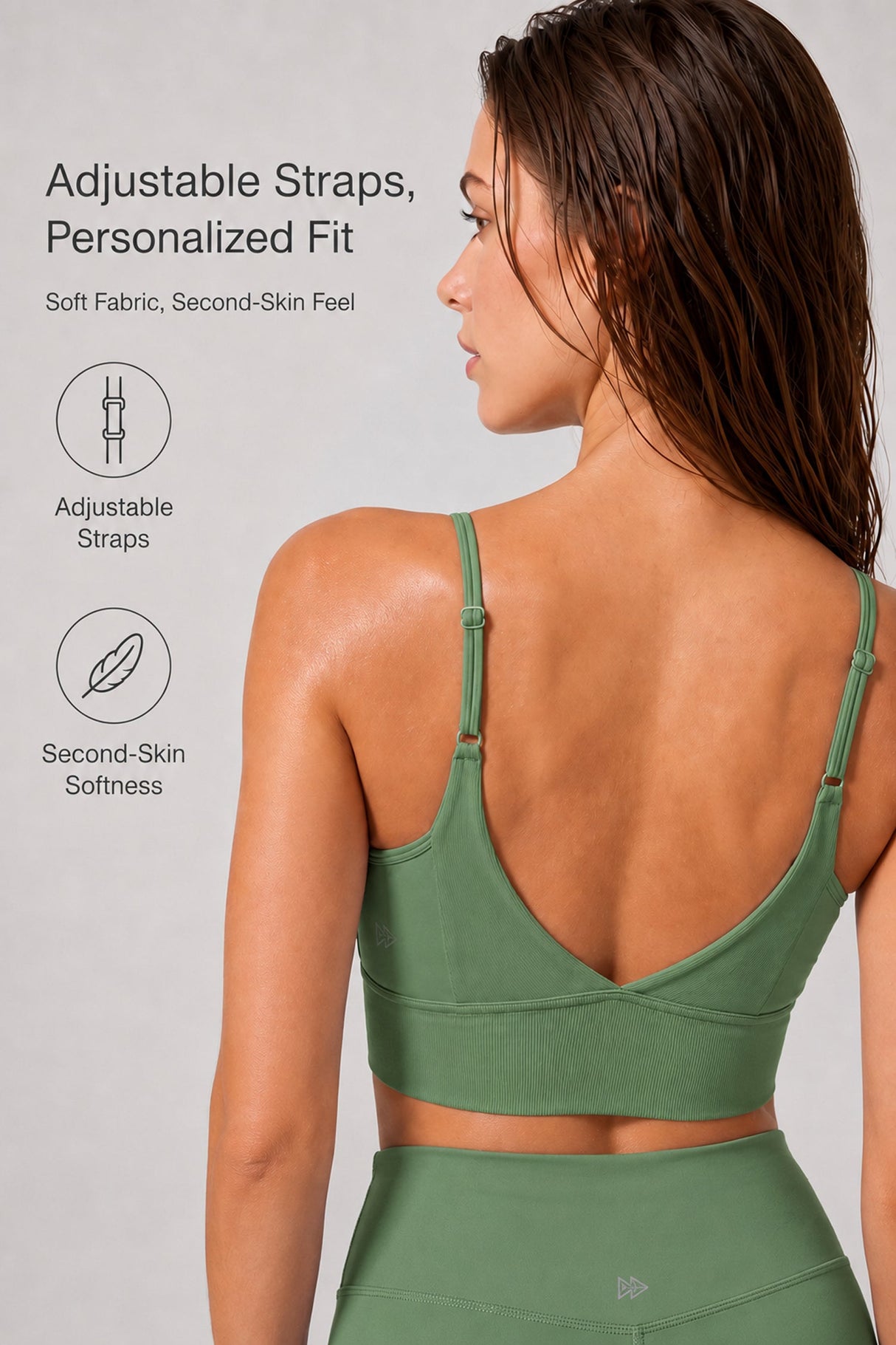 Echo™ V-Neck Ribbed Padded Yoga Bra | Women's Light Support Sports Bra