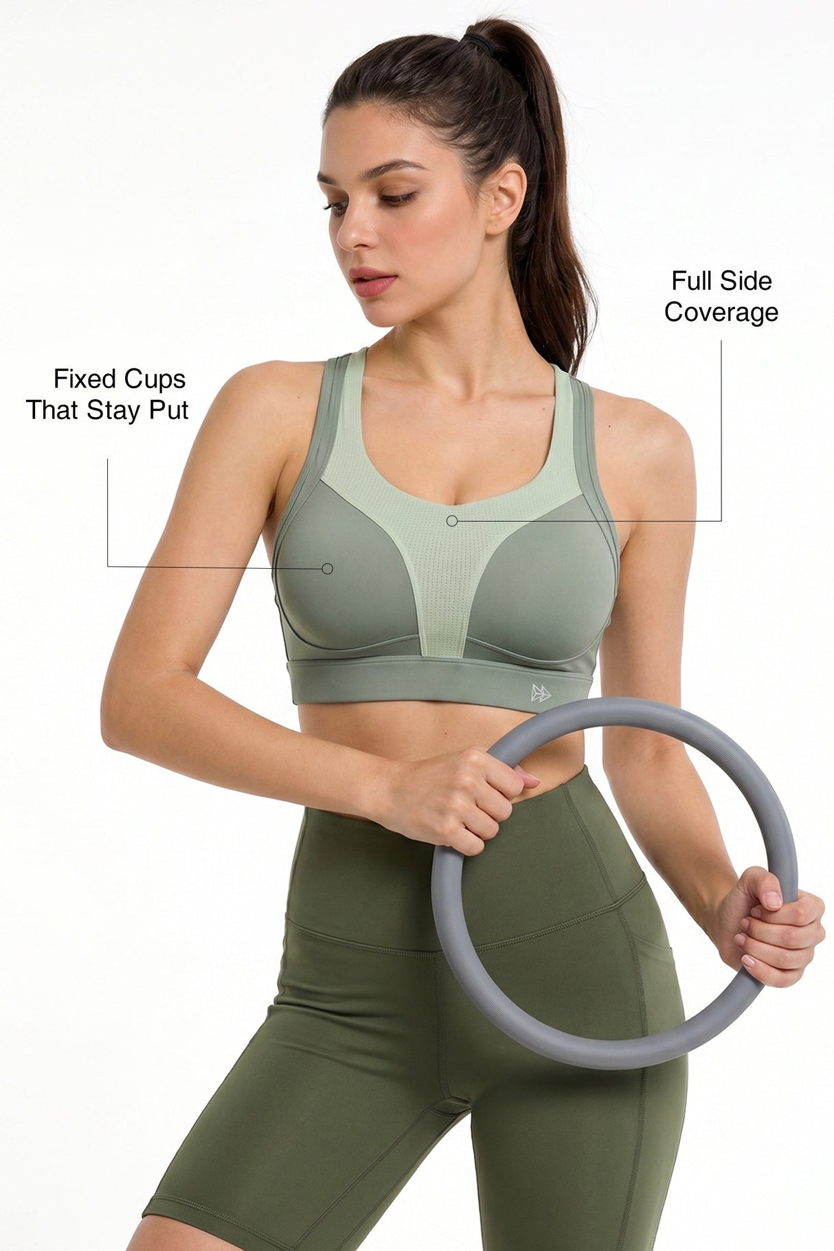 Power™ Breathable Racerback Fixed Cups High Impact Bra | Women's High Support Sports Bra