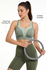 Power™ Breathable Racerback Fixed Cups High Impact Bra | Women's High Support Sports Bra