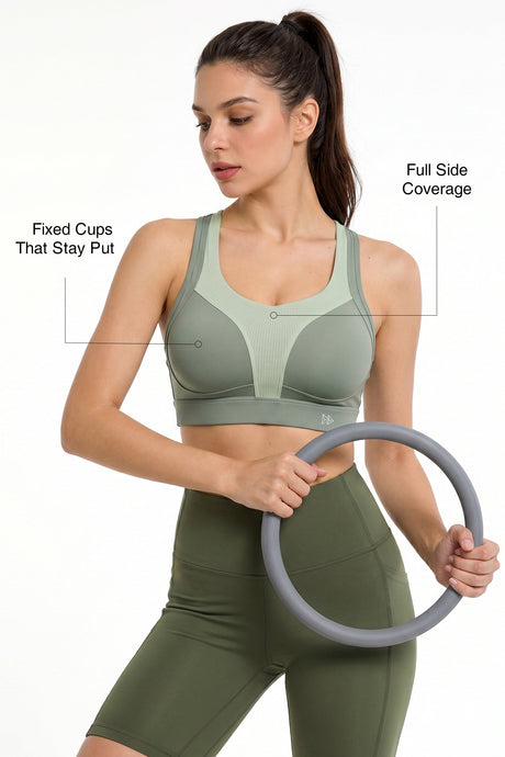 Power™ Breathable Racerback Fixed Cups High Impact Bra | Women's High Support Sports Bra