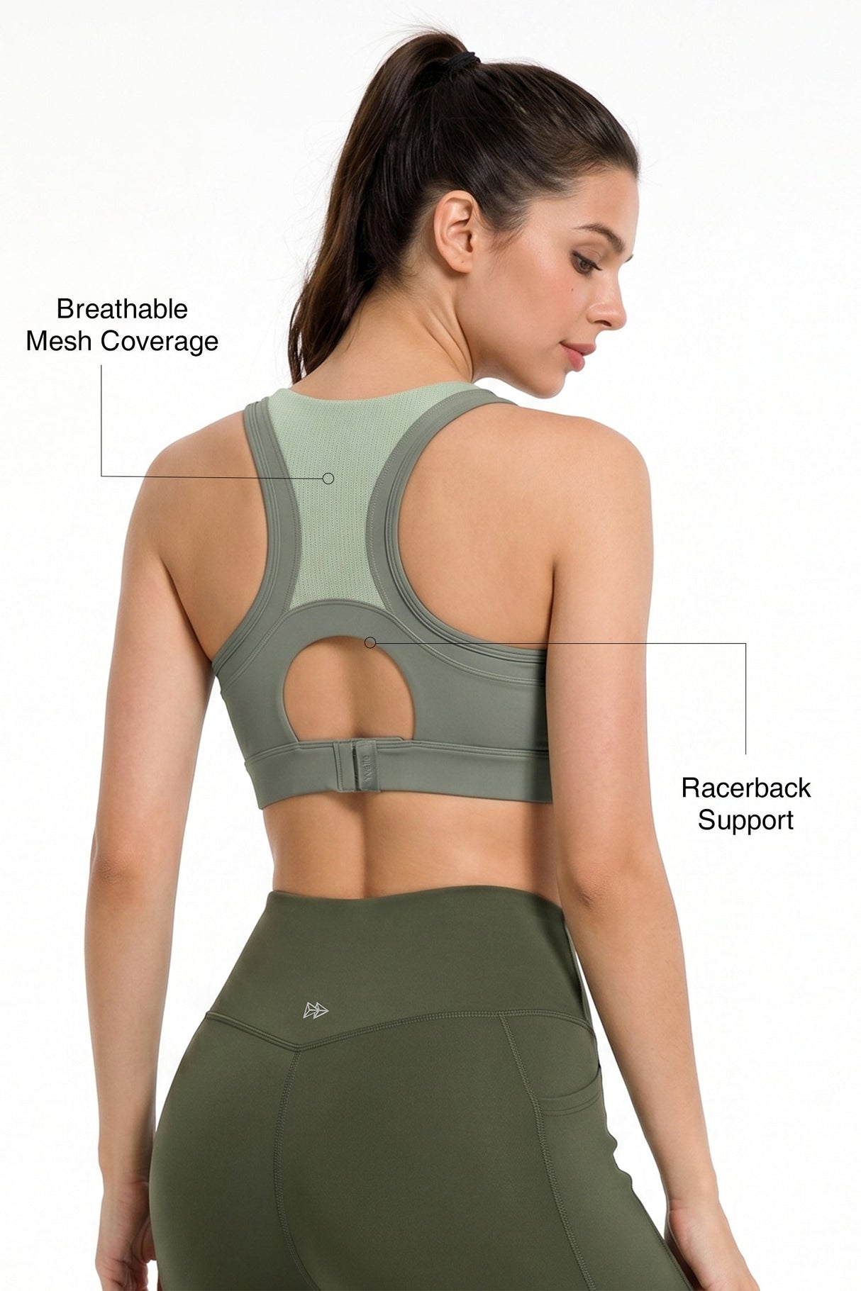 Power™ Breathable Racerback Fixed Cups High Impact Bra | Women's High Support Sports Bra