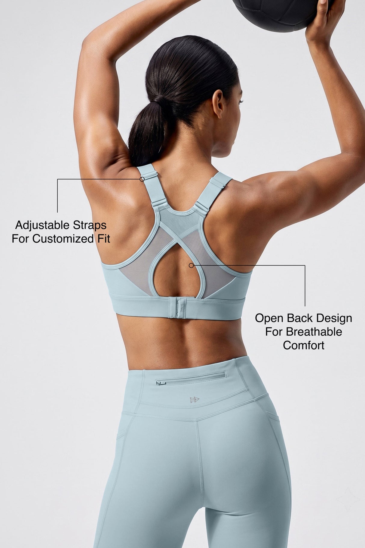 Shift™ Adjustable-Strap Airflow Sports Bra | High Support with Breathable Mesh for Running, HIIT & Training