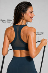 Enfold™ Front-Zip Breathable Racerback Sports Bra | High-Impact Support for Running, HIIT & Training