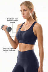 Power™ Adjustable Crisscross Straps With Mesh Sports Bra | High Support  for Running, HIIT & Training