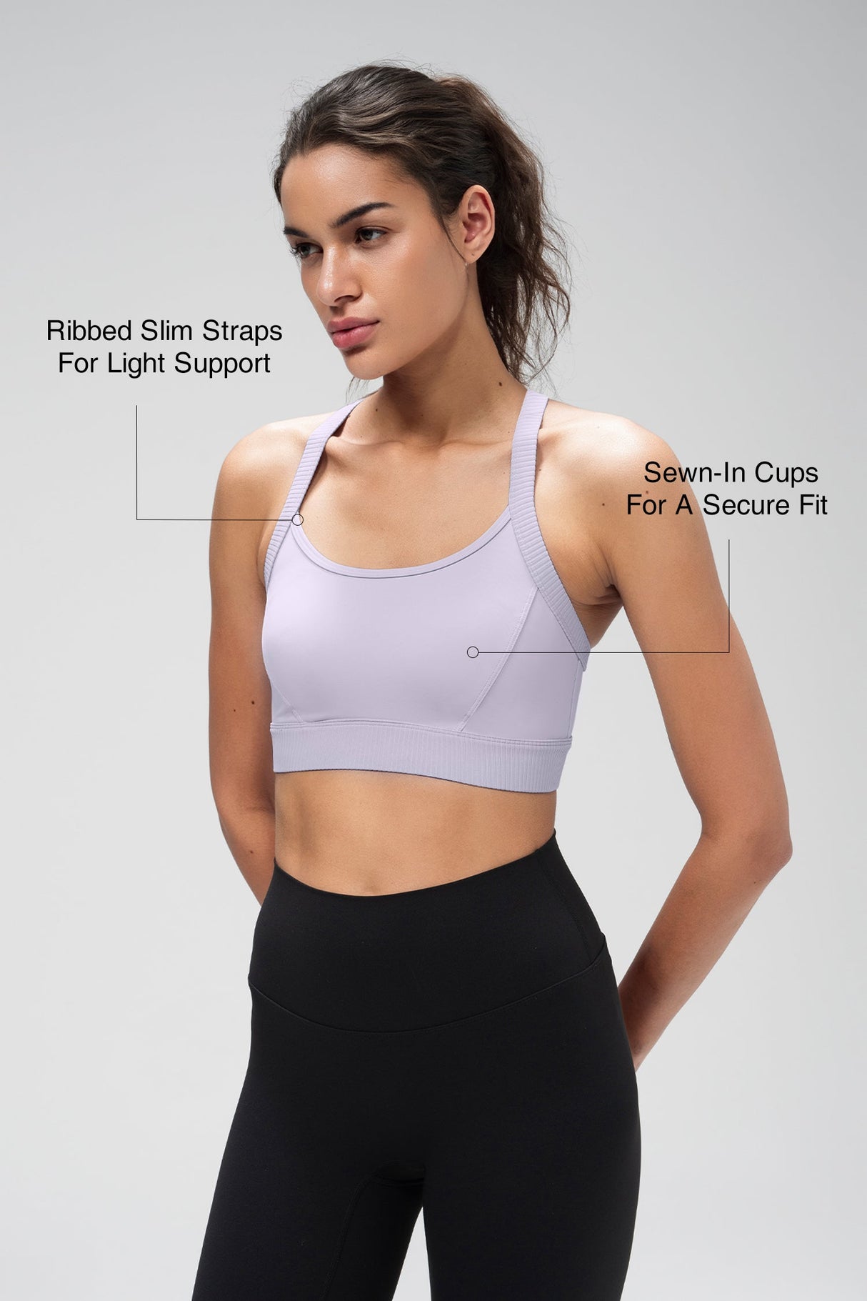 Shift™ Ribbed Sewn-in Pads Racerback Running Bra | Women's High Support Sports Bra