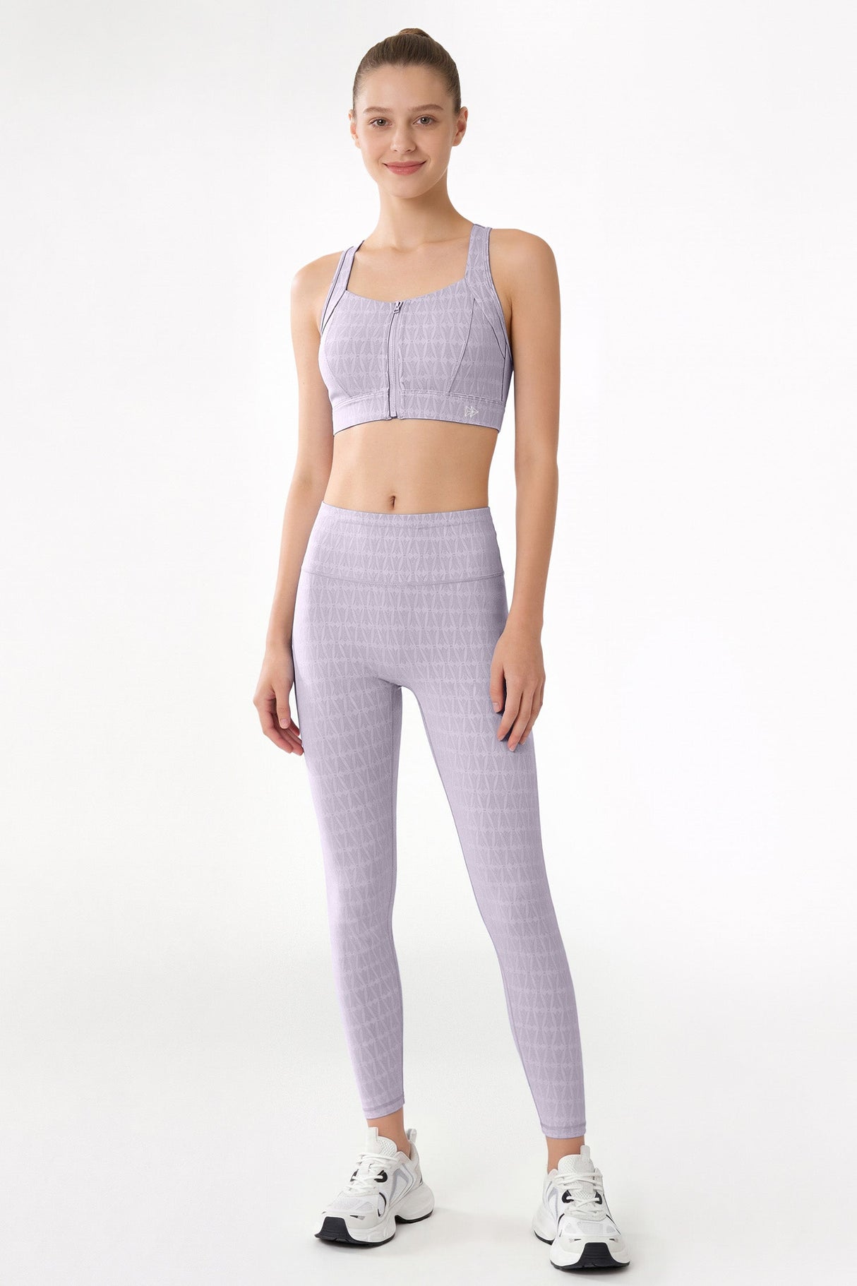 Power™ Jacquard Pattern No Front Seam High-Rise Running Leggings 25inches | Women's High Support Leggings