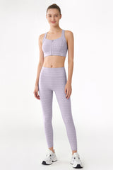 Power™ Jacquard Pattern No Front Seam High-Rise Running Leggings 25inches | Women's High Support Leggings