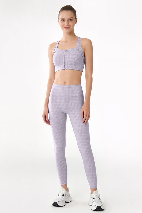 Power™ Jacquard Pattern No Front Seam High-Rise Running Leggings 25inches | Women's High Support Leggings