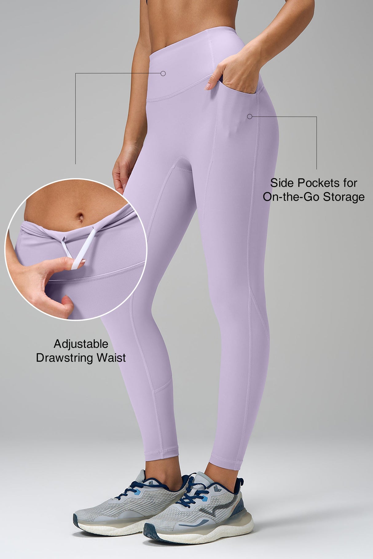 Echo™ No-Front-Seam Pocket Leggings 25 Inch | Women's High Support Leggings