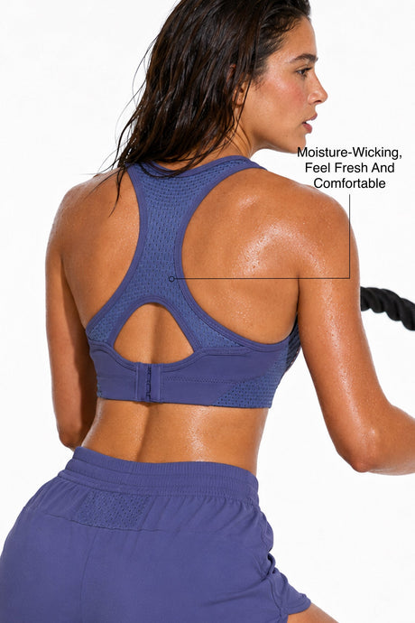 Sculpt™ Racerback Full-Coverage Breathable Sports Bra | High Support with Bounce Control & Mesh for Running, HIIT & Training