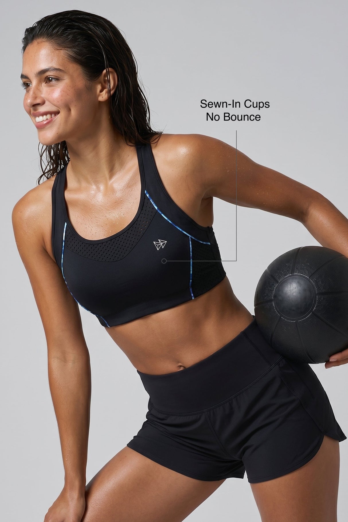 Sculpt™ Racerback Full-Coverage Breathable Sports Bra | High Support with Bounce Control & Mesh for Running, HIIT & Training