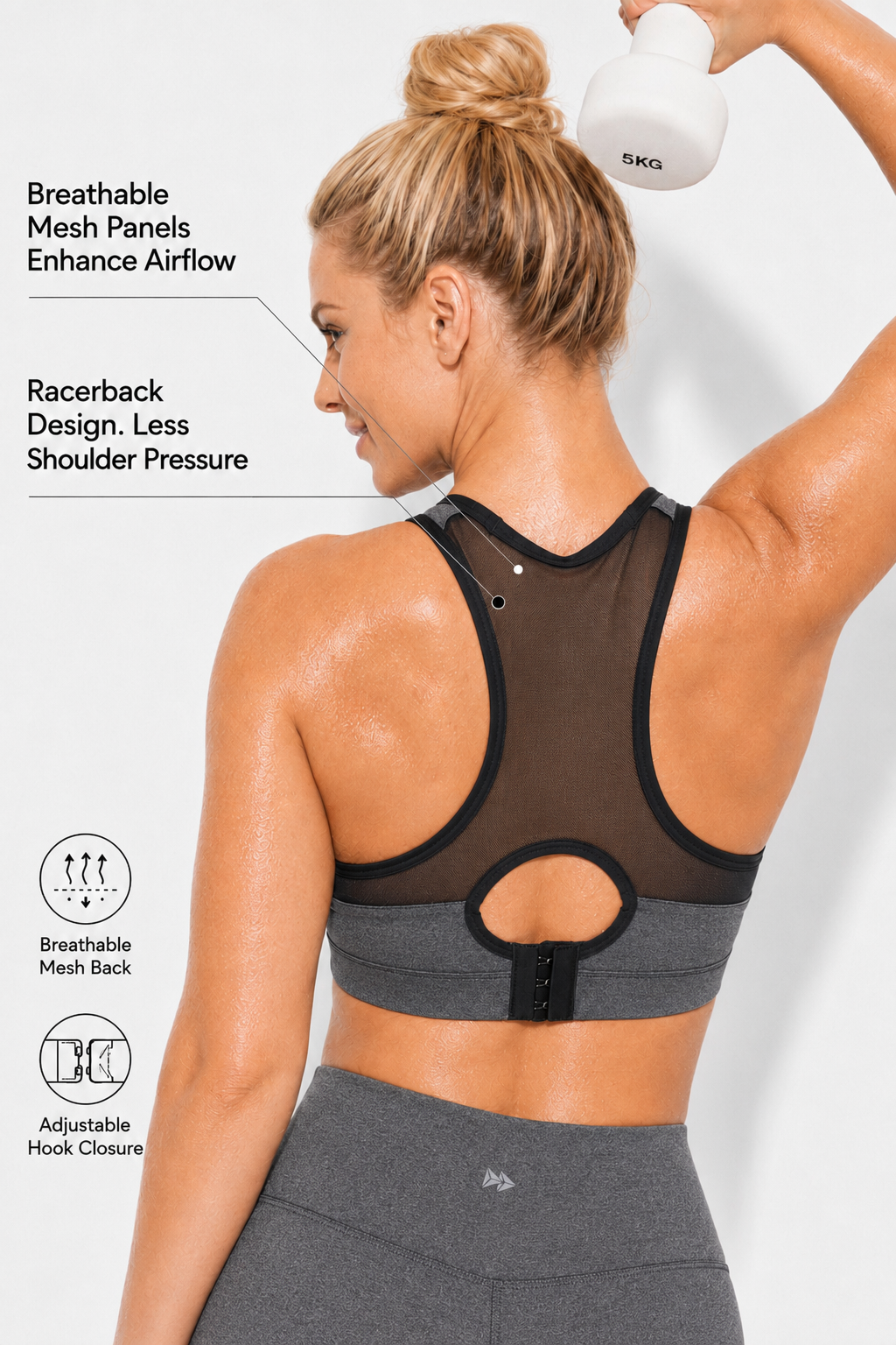 Shift™ Racerback Breathable Full-Coverage Running Bra | Women's High Support Sports Bra