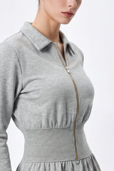 Anywhere™ Ribbed Waistband Front-Zip Dress | Women's Casual Dress