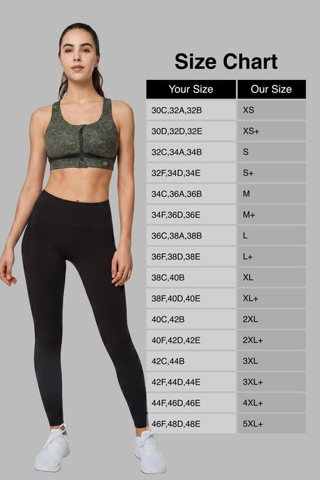 Power™ Zip Front Criss Cross High Support Running Bra | Women's High Support Sports Bra (Plus Size)