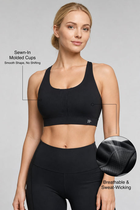 Shift™ Ultra-Soft Adjustable-Strap Sports Bra | Medium Support for Gym, Yoga & Training