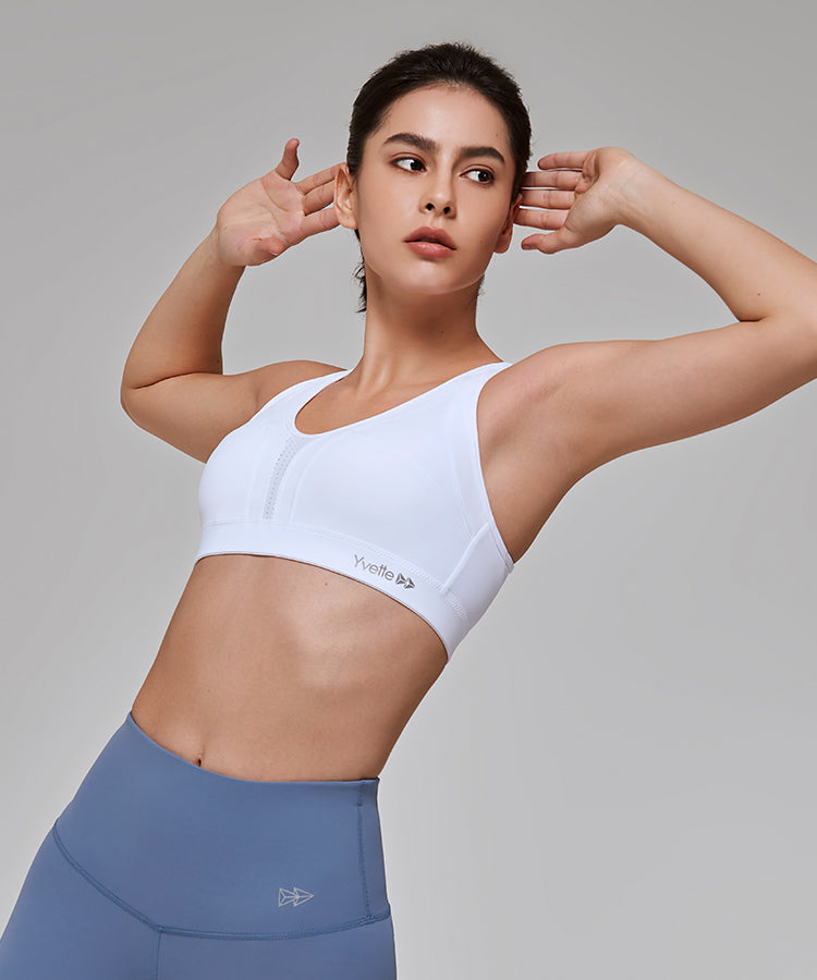 White Sports Bras - Supportive Sports Bras – Yvette_UK