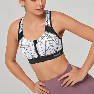 Enfold Zip Front Padded Running Bra | Women's High Support Sports Bra